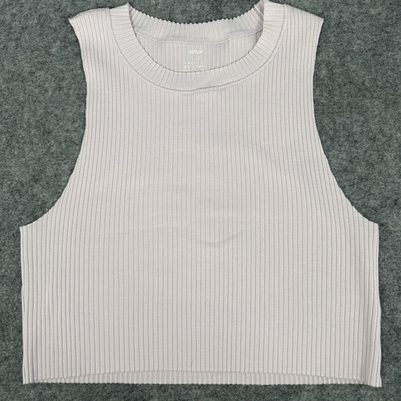 aerie Tops - Aerie Ribbed Crop Tank Womens Large Purple Lavender Stretch Sleeveless Shirt